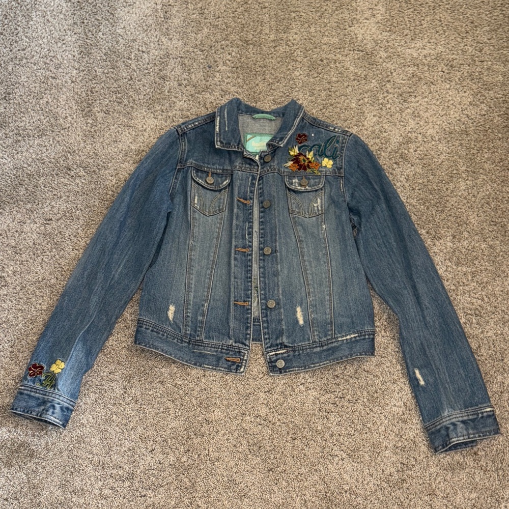 Hollister Blue Denim Jacket Sz L